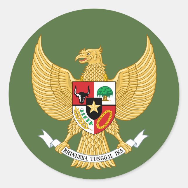 indonesia emblem classic round sticker (Front)