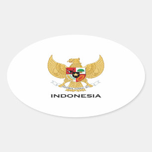 INDONESIA - emblem/flag/coat of arms/symbol Oval Sticker
