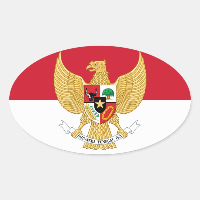 indonesia emblem oval sticker (Front)