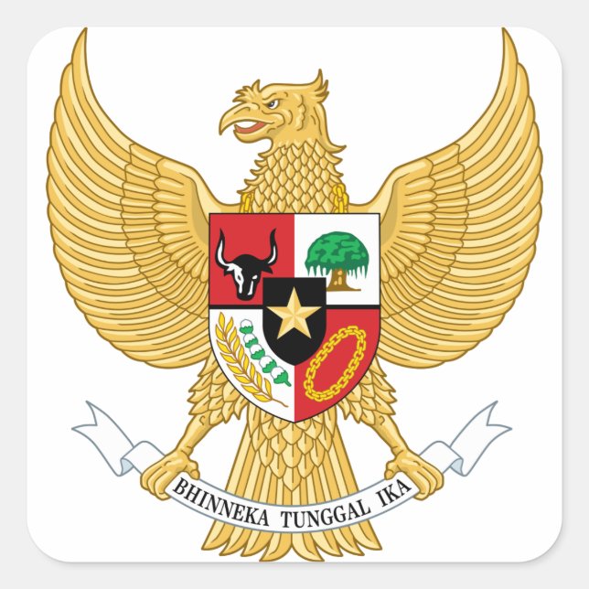 indonesia emblem square sticker (Front)