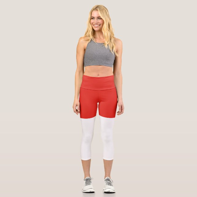Indonesia flag capri leggings (Front)