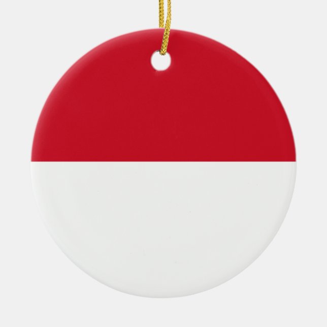 Indonesia Flag Ceramic Tree Decoration (Front)