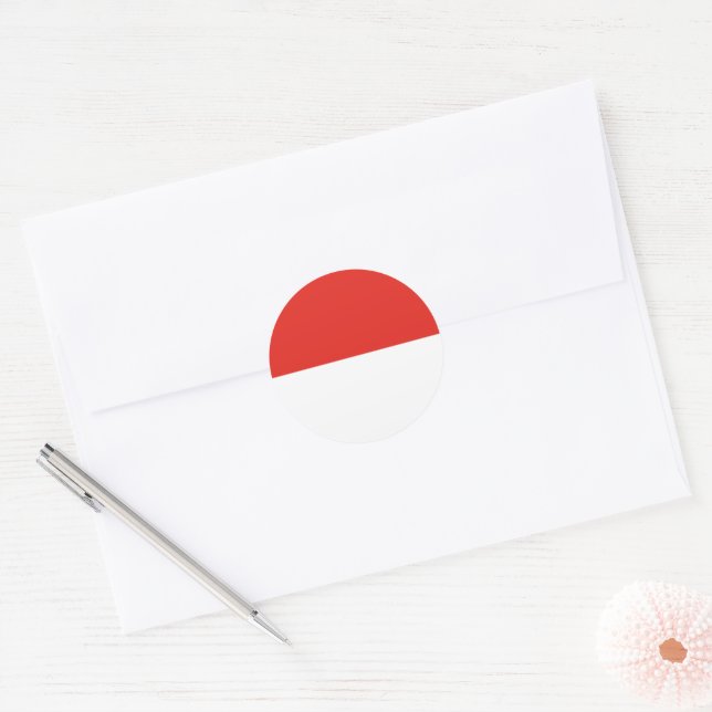Indonesia flag classic round sticker (Envelope)