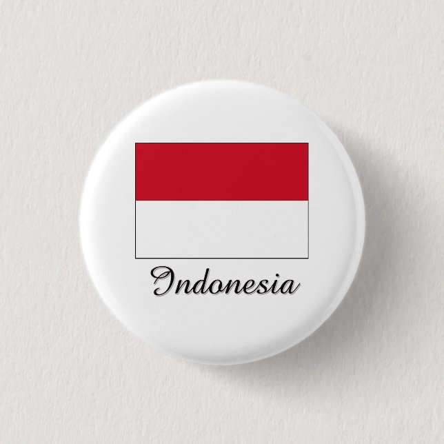 Indonesia Flag Design 3 Cm Round Badge (Front)