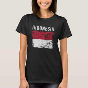 Indonesia Flag Distressed Men Women Kids Indonesia T-Shirt