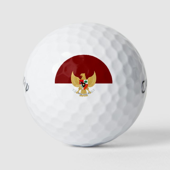 Indonesia flag-emblem  golf balls (Front)