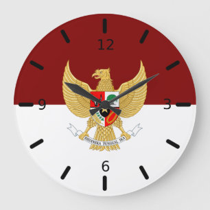 Indonesia flag-emblem large clock
