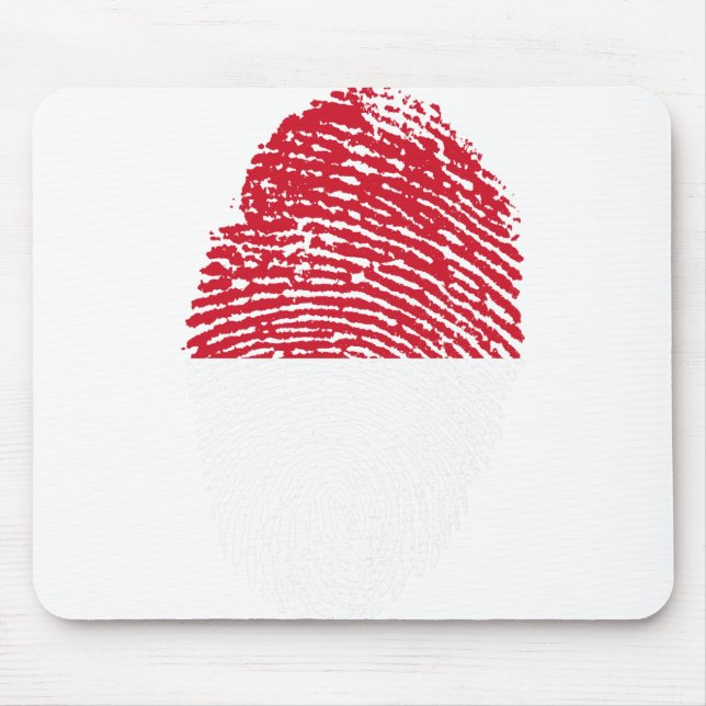 Indonesia Flag Fingerprint Country Pride Mouse Pad (Front)