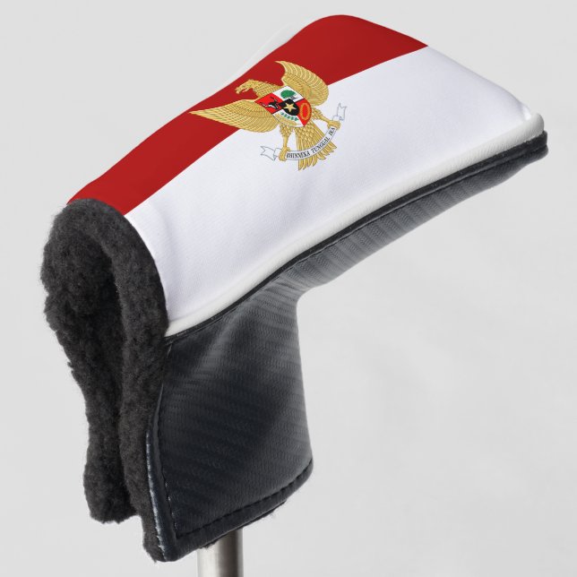 Indonesia flag golf head cover (3/4 Front)