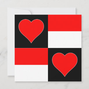 Indonesia Flag Heart Patriotic Indonesian Greeting Card