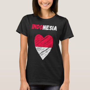 Indonesia Flag Holiday Indonesia Heart Indonesian T-Shirt