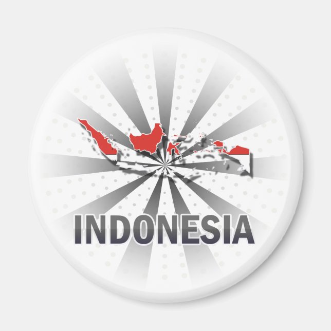 Indonesia Flag Map 2.0 Magnet (Front)