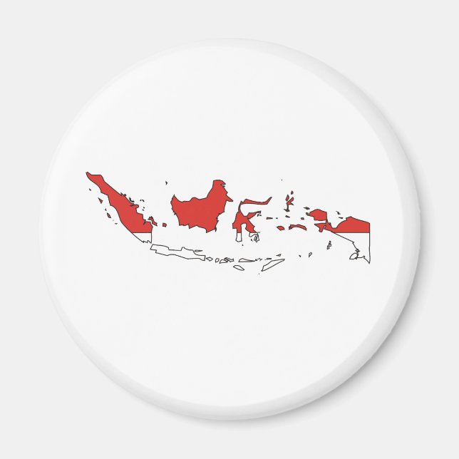 Indonesia Flag Map full size Magnet (Front)