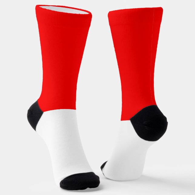 Indonesia Flag Socks (Angled)