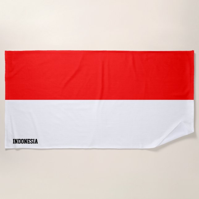 Indonesia Flag Splendid Patriotic Beach Towel (Front)