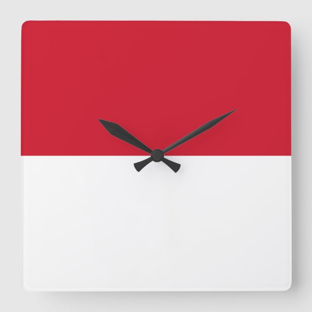 Indonesia Flag Square Wall Clock (Front)