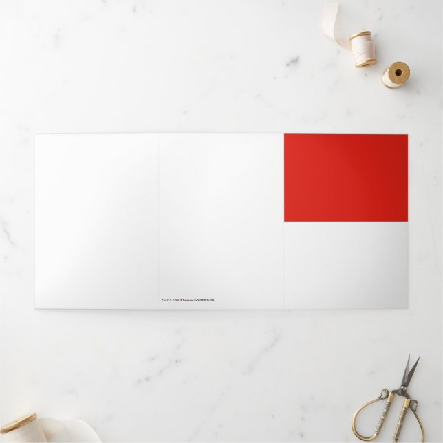 Indonesia flag Tri-Fold card (Outside)