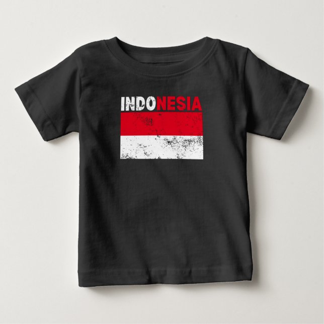 Indonesia Flag Vintage T-Shirt (Front)