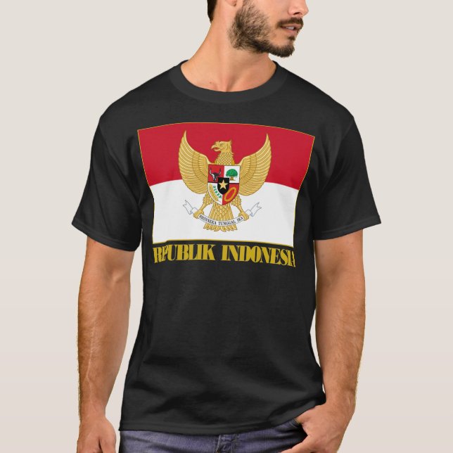 Indonesia Flag with COA T-Shirt (Front)