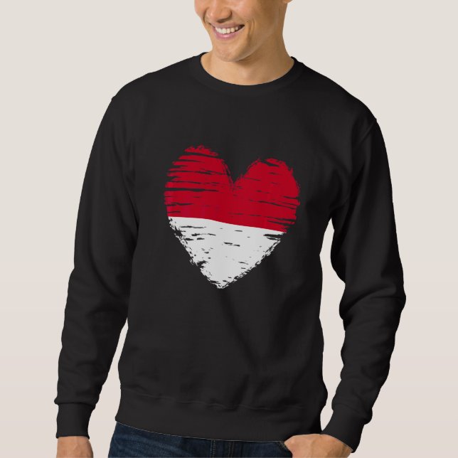 Indonesia Heart Indonesian Flag Indonesian Pride Sweatshirt (Front)