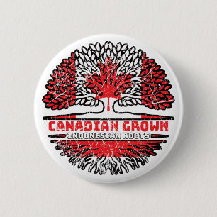 Indonesia Indonesian Canadian Canada Tree Roots 6 Cm Round Badge