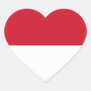 Indonesia (Indonesian) Flag Heart Sticker