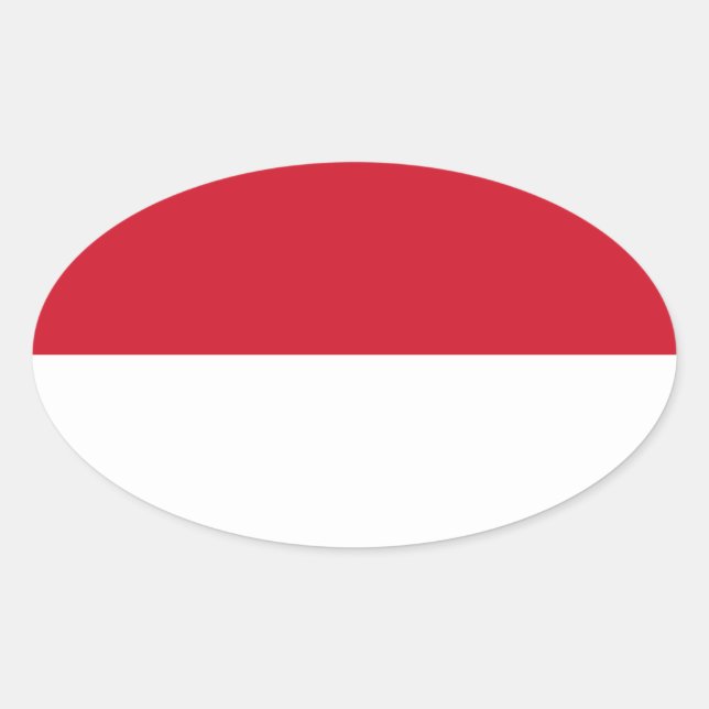 Indonesia – Indonesian Flag Oval Sticker (Front)