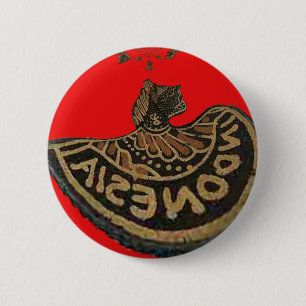 Indonesia Javanese Shadow Puppet Cultural Art 6 Cm Round Badge