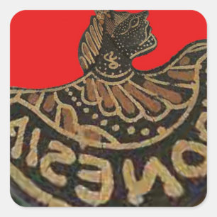 Indonesia Javanese Shadow Puppet Cultural Art Square Sticker