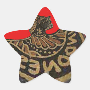 Indonesia Javanese Shadow Puppet Cultural Art Star Sticker