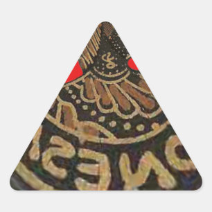 Indonesia Javanese Shadow Puppet Cultural Art Triangle Sticker