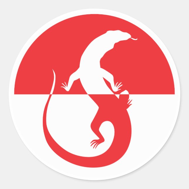 Indonesia Komodo dragon Monitor Indonesian Classic Round Sticker (Front)