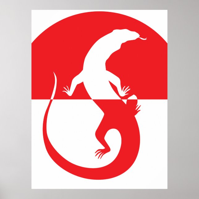 Indonesia Komodo dragon Monitor Indonesian Poster (Front)