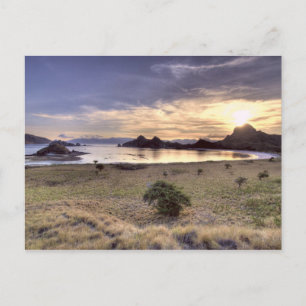 Indonesia, Komodo National Park. Sunset on one Postcard