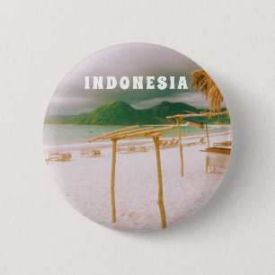 Indonesia Lombok Tropical Paradise Print 6 Cm Round Badge