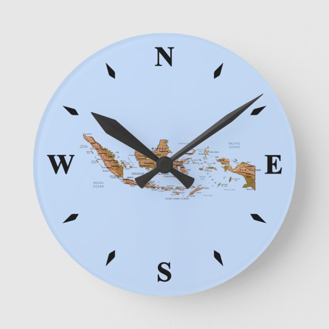 Indonesia Map Clock (Front)