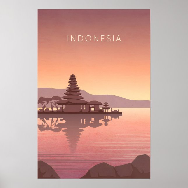 Indonesia Minimal Travel Poster (Front)