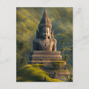 Indonesia Mountain Buddha Postcard