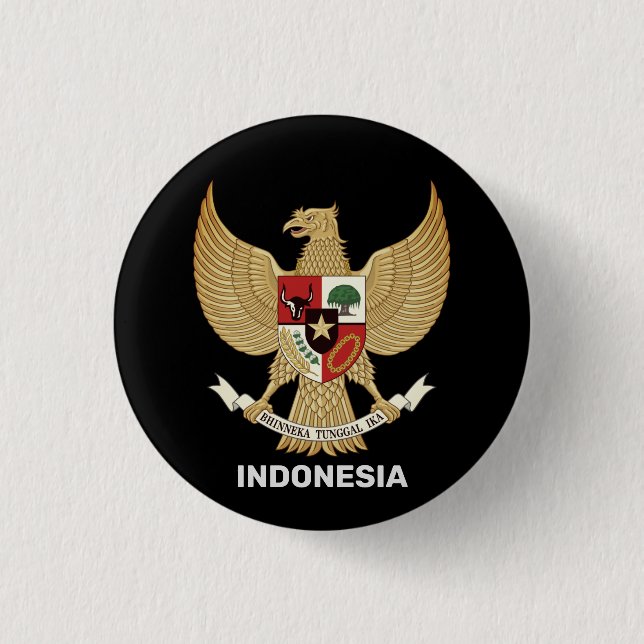 Indonesia National Emblem 3 Cm Round Badge (Front)