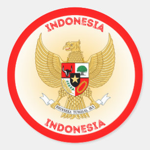 Indonesia National Emblem Circle Shape Classic Round Sticker