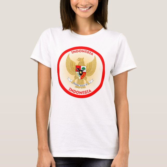 Indonesia National Emblem Circle Shape T-Shirt (Front)