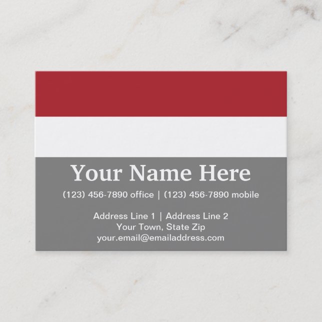 Indonesia Plain Flag Business Card (Front)