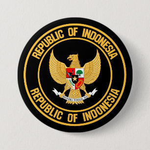 Indonesia Round Emblem 7.5 Cm Round Badge