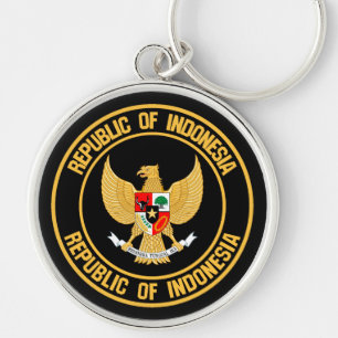 Indonesia Round Emblem Key Ring