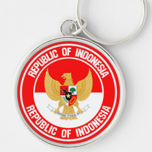Indonesia Round Emblem Key Ring