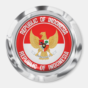 Indonesia Round Emblem Magnet