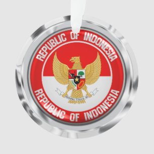 Indonesia Round Emblem Ornament