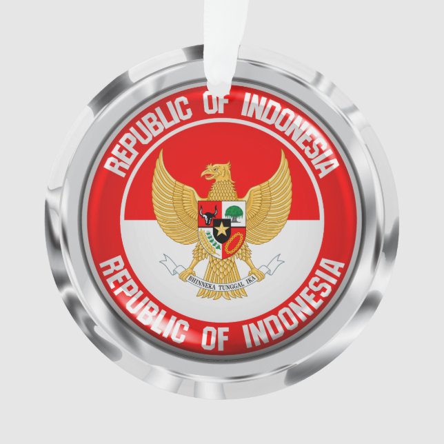 Indonesia Round Emblem Ornament (Front)