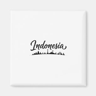 Indonesia Skyline Travel Vacation Outfits Magnet