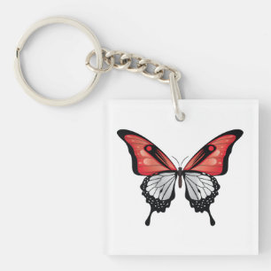 Indonesia Swallowtail Butterfly Flag Key Ring